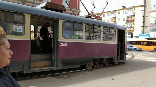 Трамвай Tatra T3SU КВР ТРЗ остановка Московский вокзал (Нижний Новгород) 28.04.2022 смотреть онлайн