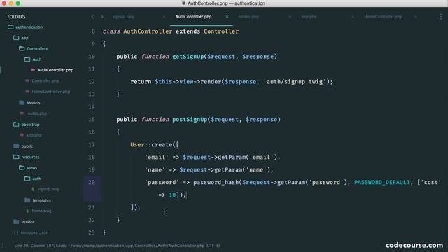 Authentication with Slim 3: Signing the user up (10/29) смотреть онлайн