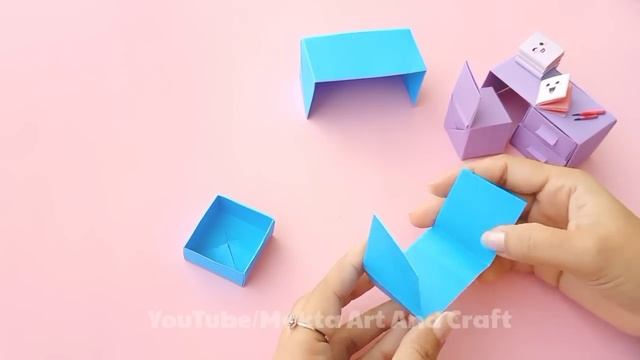 DIY Mini Paper Study Table & Chair | Dollhouse study table | Easy Origami Table & Chair | Easy Craf смотреть онлайн