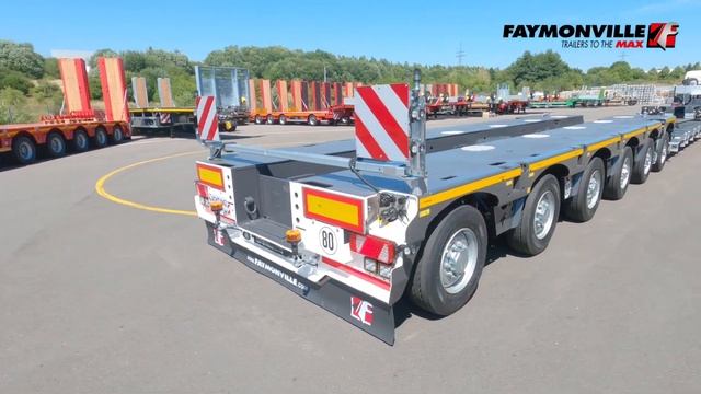Faymonville - VarioPLUS extendable lowbed trailer with 10 (1+3+1+5) axles & excavator bridge