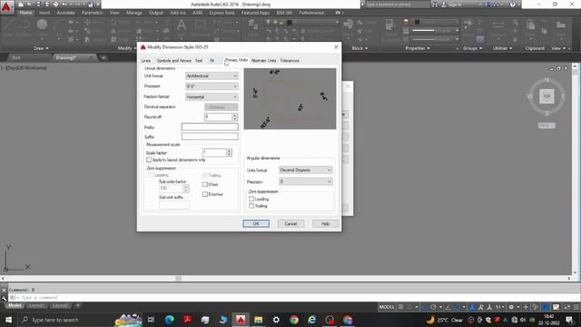 AutoCAD Tutorial - Unit and Dimension Style Manager setting. смотреть онлайн