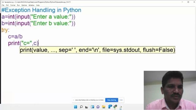 EXCEPTION HANDLING IN PYTHON смотреть онлайн