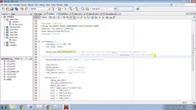 Volt Ammeter With PIC16F876