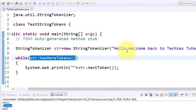 StringTokenizer Class in Java and String Split function in java / Finding string tokens using Split смотреть онлайн