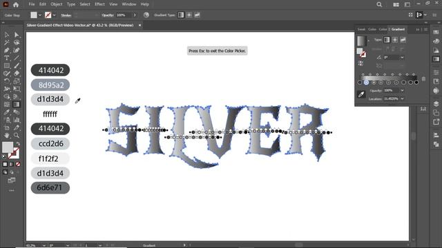 Silver Gradient Effects In Adobe Illustrator cc 2022 | Tutorial смотреть онлайн