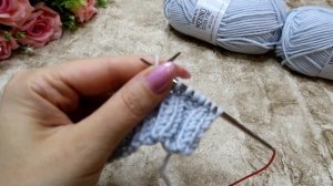 простой  узор спицами на основе резинки 2*2