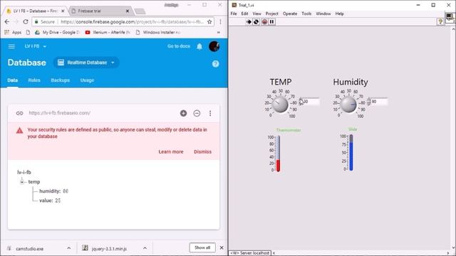 LabVIEW interface with Firebase, Real Time Database, Global Data Monitoring. [Demo] смотреть онлайн