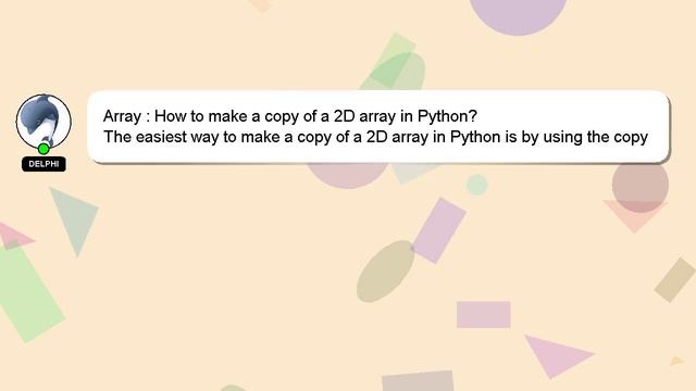 Array : How to make a copy of a 2D array in Python? смотреть онлайн