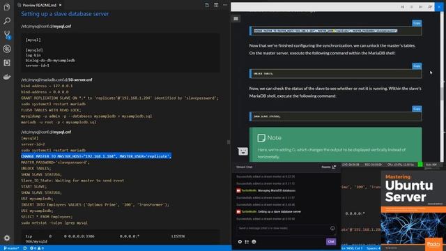 Mastering Ubuntu Server 18.04 Ch 9 section 6 Setting up a slave database server смотреть онлайн