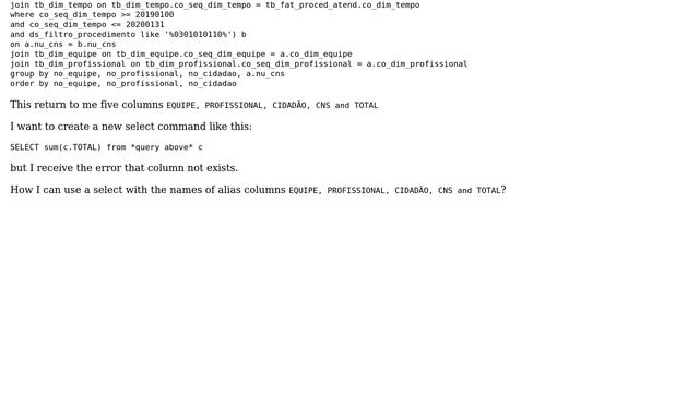 Databases: How to select fields using alias name? смотреть онлайн