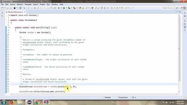 How to generate Random numbers using doubles bound methods of Random Class? смотреть онлайн