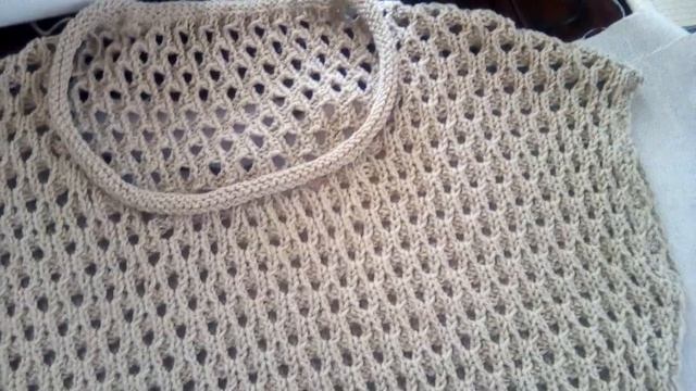 Джемпер узором Ажурные соты.Спицы.