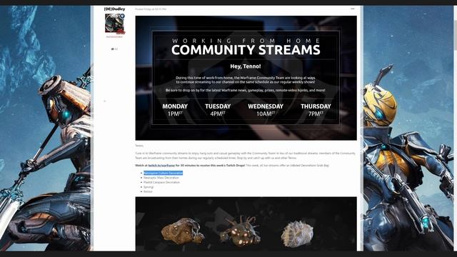 Warframe - Twitch Drops August 30 - September 3 [Infested Decorations Grab Bag] смотреть онлайн