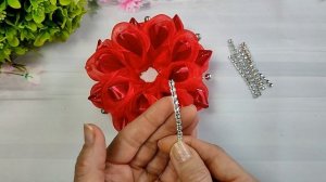 Очень пышные бантики из органзы и атласной ленты\Master diy.