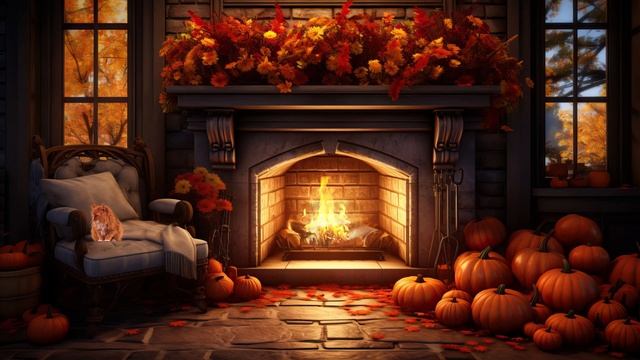 Уютный осенний камин — ваше идеальное осеннее убежище смотреть онлайн