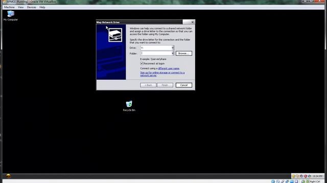 VirtualBox Windows XP Client - Mapping Shared Drives смотреть онлайн