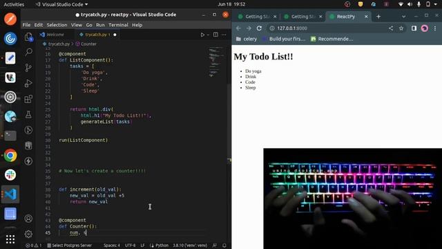 ReactPy: Building Components and a Todo App with React and Python! (Without Javascript!!) смотреть онлайн