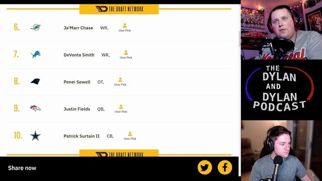 My 2021 Mock Draft 3.0 Picks 1-10 | Dylan and Dylan React смотреть онлайн