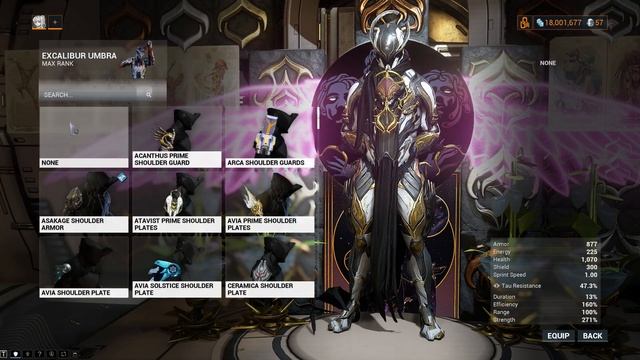 Warframe | Fashion Frame | Excalibur Umbra : Warrior of the Orokin Moon смотреть онлайн
