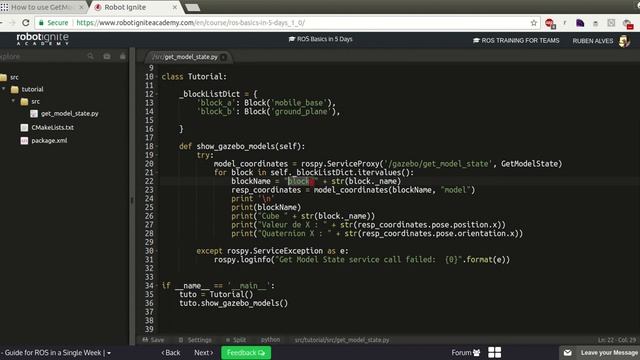 [ROS Q&A] 056 - How to use GetModelState service from Gazebo in python смотреть онлайн