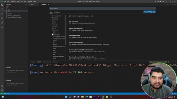 How do I fix Visual Studio codes Error = 1? || Error] Exit with code=1 ~By MR SAIF UR REHMAN
