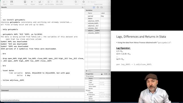 Financial Data in Stata: Getsymbols, Lags, Differences and Returns смотреть онлайн