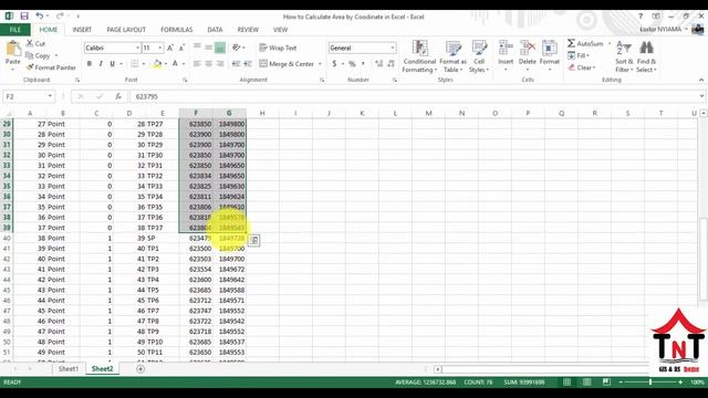Calculate Area in Excel by XY Coordinate Part 1 смотреть онлайн