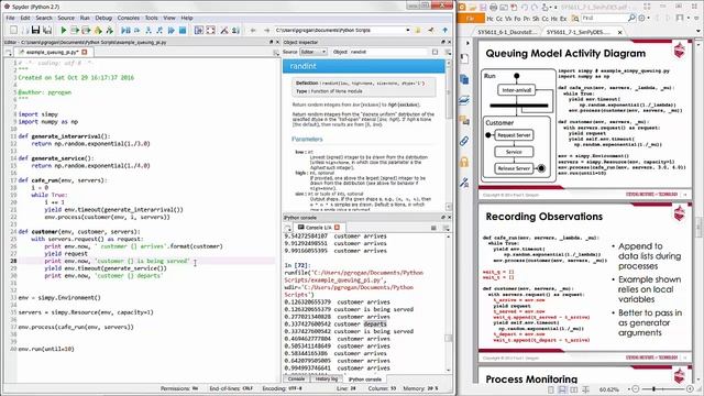Queuing System Discrete Event Simulation in Python (Process interaction) смотреть онлайн