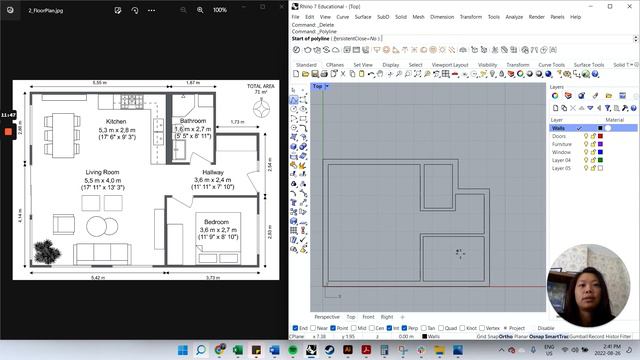 Rhino 7 Creating a Basic Architectural Floor Plan смотреть онлайн