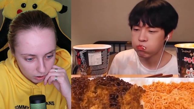 ЧТО ЭТИ КОРЕЙЦЫ СЕБЕ ПОЗВОЛЯЮТлюди ЕДЯТ САМУЮ ОСТРУЮ ЛАПШУ В МИРЕреакция на асмр и мукбанг смотреть онлайн