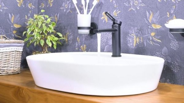 Смеситель для раковины Wellsee Once! and forever 182402000 (цвет матовый черный)