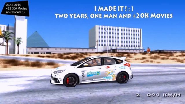 Ford Focus RS 2017 Kirisaki Chitoge Itasha - GTA San Andreas 1440p / 2,7K 60FPS _REVIEW смотреть онлайн