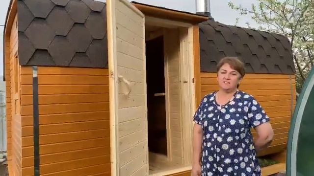 Баня бочка квадро 4 метра. Отзыв клиента смотреть онлайн