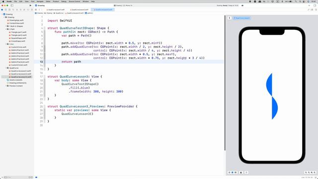 Использование квадратичных кривых в SwiftUI, часть 2