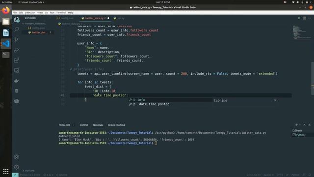 Scrape Users Tweets | Data with Python Tweepy | Tweepy Tutorial смотреть онлайн