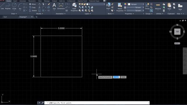 AutoCAD 2021 Tutorial: Dynamic Input and Object Snap: (I) Endpoint смотреть онлайн