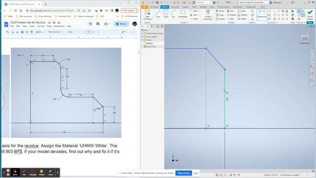 Autodesk Inventor, Revolve #1, demo of simple sketch and revolve смотреть онлайн
