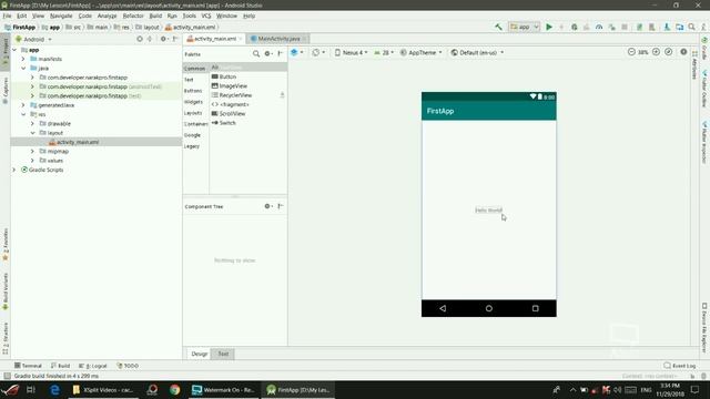 First app ( Hello World) - android studio tutorial смотреть онлайн
