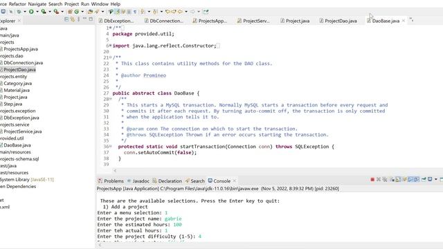Week 09 Introduction to MySQL mysql java src main java provided util DaoBase java Eclipse IDE 2 смотреть онлайн
