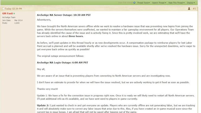 Archeage servers down, we're talking to xl games... смотреть онлайн