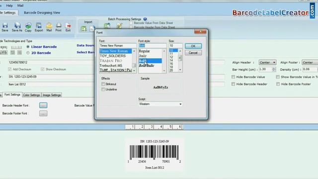 Simple create and print linear barcode using UPCA font смотреть онлайн