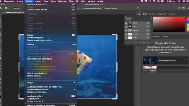 Como cambiar Canales a photoshop 2020 a color CMYK смотреть онлайн