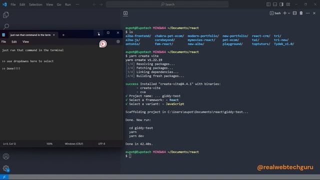 Master Yarn & React: Install, Create & Run server in 100 Seconds ! смотреть онлайн
