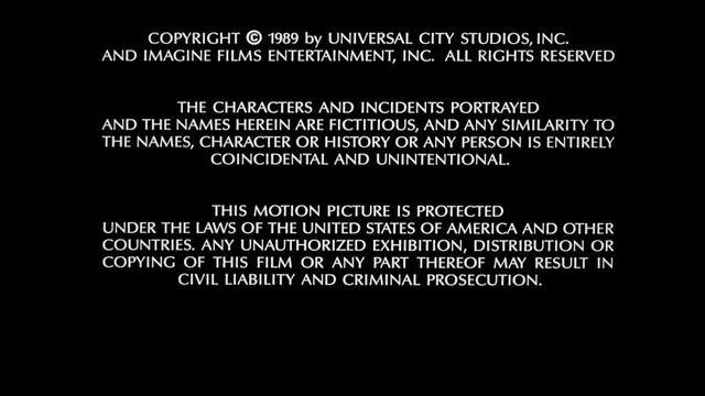 Universal City Studios/Imagine Entertainment Presentation (1989)