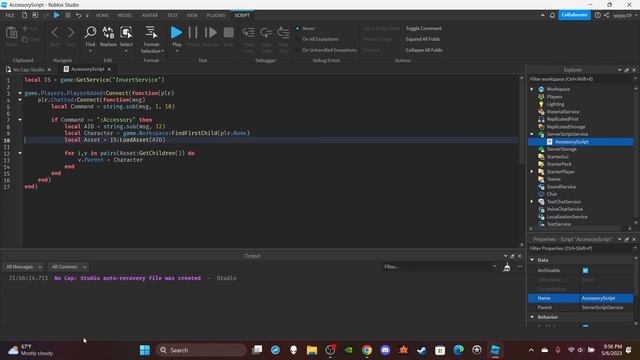 How to make an Accessory Command in Roblox! (Roblox Scripting Tutorial 2023!) смотреть онлайн