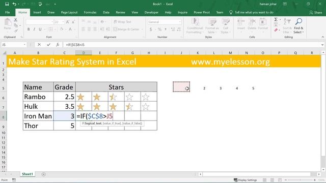 5 Star Rating System in Excel смотреть онлайн