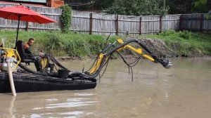 Демонстрация: мини земснаряд "Боцман" - углубление пруда