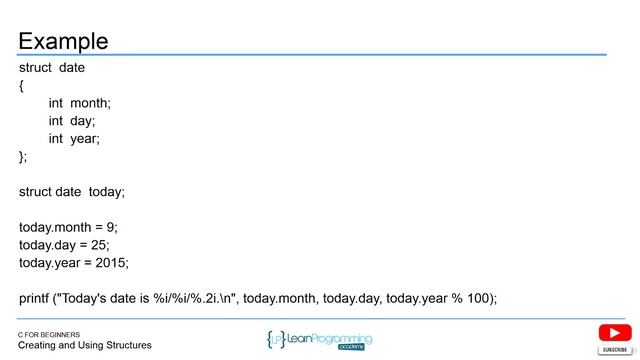 49 Creating and Using Structures creating and using structures in c programming. смотреть онлайн
