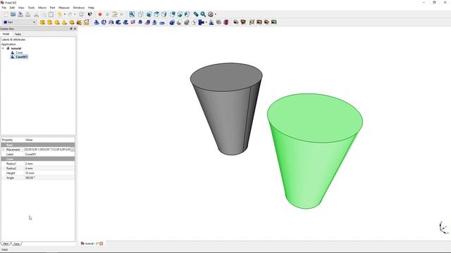 FreeCAD Tutorial - Feature - Cone (Part Workbench) смотреть онлайн