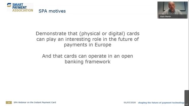 The SPA Instant Payment Card Proposal Web Seminar on Wednesday, July 1, 2020 - Recording смотреть онлайн